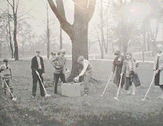 circa 1920's campus cleanup from ATHS Alumni Association